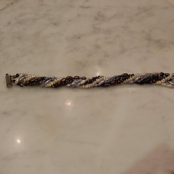 Keshi Pearl Torsade Bracelet with a Sterling Silver Clasp - Picture 5 of 5